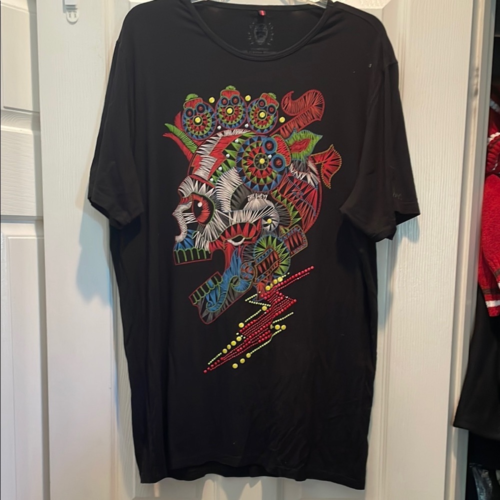 MEXICANA Black Short Sleeve Tee Vibrant Graphic Design